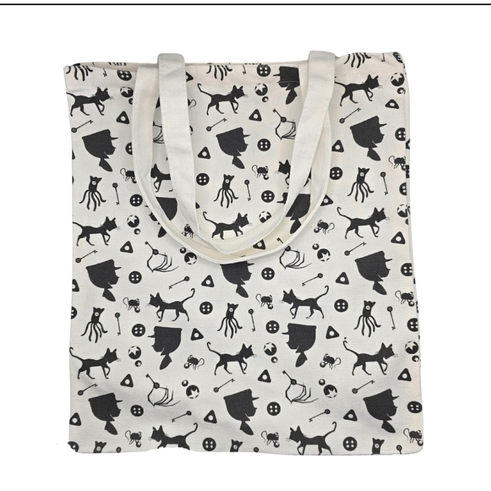 Coraline Silouette Tote Bag White & Black